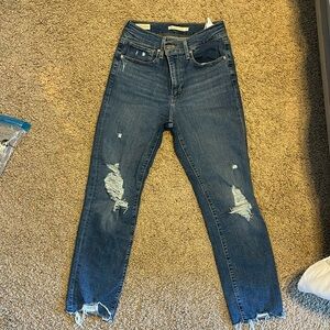 Levi high rise straight jeans